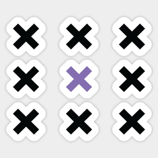 Black and Purple X Pattern Sticker